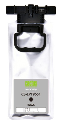 Картридж струйный Cactus CS-EPT9651 T9651 черный пигментный (10000стр.) (187мл) для Epson WorkForce Pro WF-M5299DW/M5799DWF с чипом