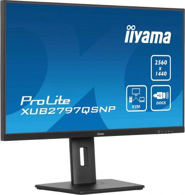 Монитор Iiyama 27" ProLite XUB2797QSNP-B1 черный IPS LED 16:9 HDMI M/M матовая HAS Piv 300cd 178гр/178гр 2560x1440 100Hz DP WQ HD 2K (1440p) USB 6.1кг