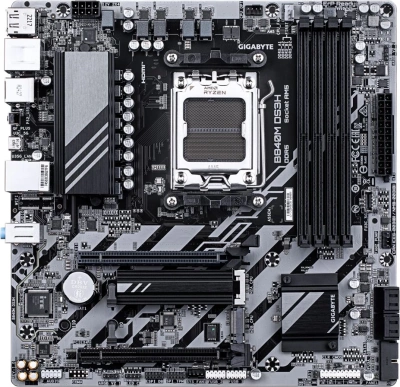 Материнская плата Gigabyte B840M DS3H Socket AM5 AMD B840 4xDDR5 mATX AC`97 8ch(7.1) 2.5Gg RAID+HDMI+DP