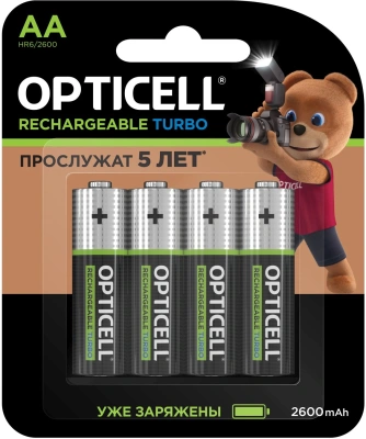 Аккумулятор Opticell Turbo 6080002 AA NiMH 2600mAh (4шт) блистер