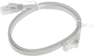 Патч-корд Buro Flat 10Гбит/с 4 пары cat.5E Cu molded 1м серый RJ-45 (m)-RJ-45 (m) (BU-5E-FLAT-1M-G)