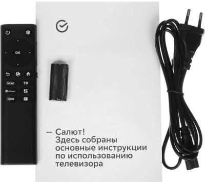 Телевизор LED Sber 55" SDX-55U5500DBB Салют ТВ Frameless черный 4K Ultra HD 60Hz DVB-T DVB-C DVB-S USB WiFi Smart TV (RUS)