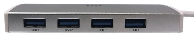 Разветвитель USB-C Digma HUB-4U3.0-UC-S 4порт. серебристый