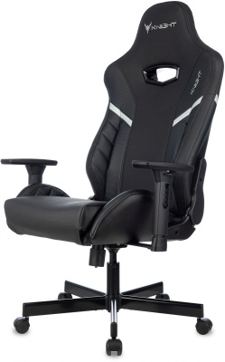 Кресло игровое Knight Thunder 5X черный экокожа с подголов. крестов. металл