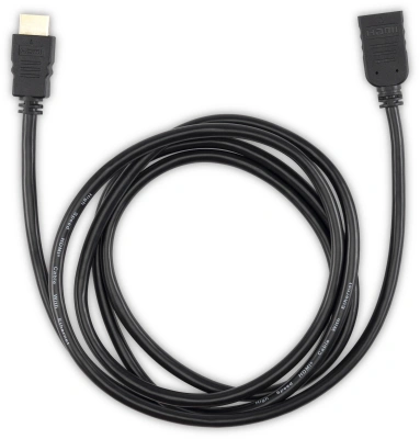 Кабель-удлинитель аудио-видео Buro HDMI (m)/HDMI (f) 2м. позолоч.конт. черный (BU-HDMI2.0-EXTND-2M)