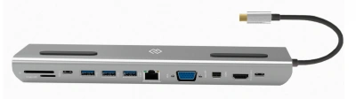 Стыковочная станция Digma DS-990UC_G USB Type-C серый 1xHDMI 1xDP 1xVGA 1xRJ-45 1xUSB Type-C 3xUSB 3.0