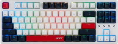 Клавиатура Acer OKR302 механическая белый USB беспроводная BT/Radio for gamer LED (ZL.KBDEE.016) кабель 1.6м