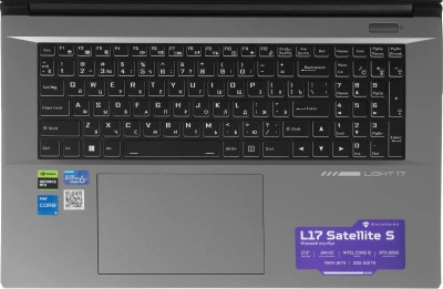 Ноутбук Machenike L17 Satellite S Core i5 12450H 16Gb SSD512Gb NVIDIA GeForce RTX 3050 4Gb 17.3" IPS FHD (1920x1080) FreeDOS grey WiFi BT Cam 2668mAh (JJ00GX00JRU)