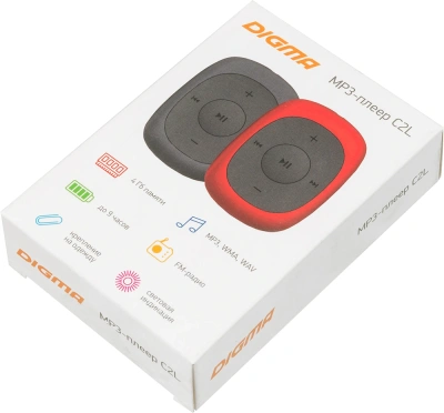 Плеер Flash Digma C2L 4Gb серый/FM/clip