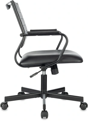 Кресло Бюрократ CH Balance-Low PU черный экокожа низк.спин. крестов. металл