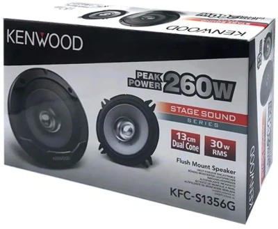 Колонки автомобильные Kenwood KFC-S1356G 260Вт 89дБ 4Ом 13см (5дюйм) (ком.:2кол.) коаксиальные однополосные