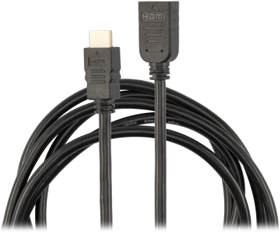 Кабель-удлинитель аудио-видео Buro HDMI (m)/HDMI (f) 2м. позолоч.конт. черный (BU-HDMI2.0-EXTND-2M)