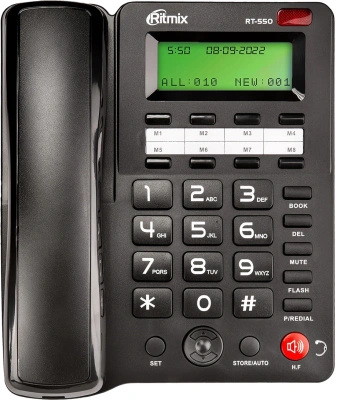 Телефон проводной Ritmix RT-550 черный