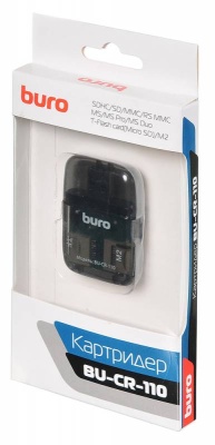 Устройство чтения карт памяти USB2.0 Buro BU-CR-110 черный