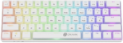 Клавиатура Оклик K763W механическая белый USB беспроводная BT/Radio Multimedia for gamer LED (1920562) кабель 1.5м