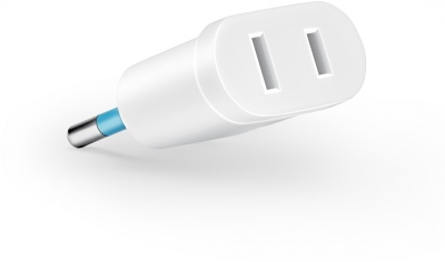 Адаптер-переходник Buro BU-PA02-W (1 розетка) белый (пакет ПЭ)