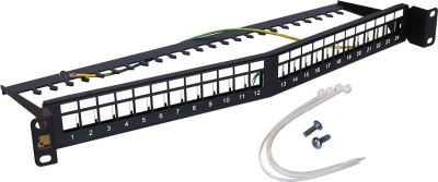 Патч-панель наборная Lanmaster LAN-PPAR24OK-STP 19" 1U 24xRJ45 STP