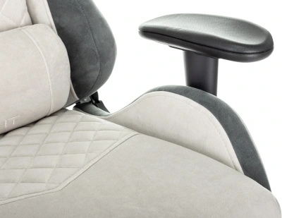 Кресло игровое Knight Regal Fabric светло-серый/серый искусственная замша крестов. металл