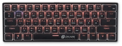 Клавиатура Оклик K763W механическая черный USB беспроводная BT/Radio Multimedia for gamer LED (1920548) кабель 1.5м