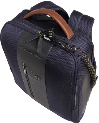 Рюкзак мужской Piquadro Brief2 CA4818BR2/BLUCU темно-синий/коричневый нейлон/натур.кожа