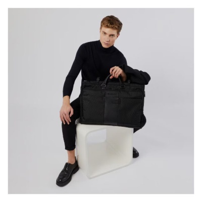 Сумка портплед Piquadro Brief2 PA4344BR2/N черная нейлон/натур.кожа