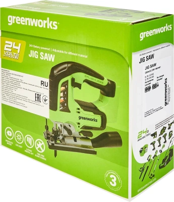 Лобзик Greenworks GD24JS +2пил. 3000ходов/мин от аккумулятора