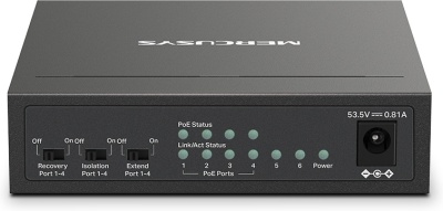Коммутатор Mercusys MS106LP (L2) 6x100Мбит/с 4PoE+ 40W неуправляемый