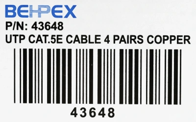 Кабель сетевой HQ UTP 4 пары cat.5E solid 0.42мм Cu 305м серый