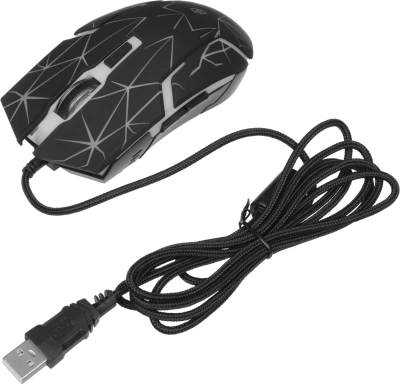 Мышь Оклик 701G черный оптическая 3600dpi USB для ноутбука 6but (1884623)