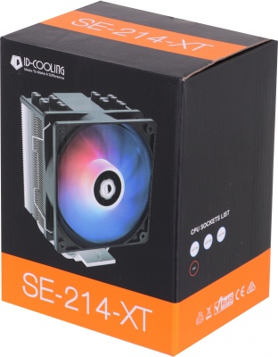 Устройство охлаждения(кулер) ID-Cooling SE-214-XT RGB Soc-AM5/AM4/1200/1700/1851 черный/белый 4-pin 16-27dB Al+Cu 180W 810gr Ret