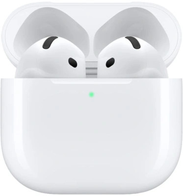 Гарнитура вкладыши Apple AirPods 4 A3050,A3053,A3058 белый беспроводные bluetooth в ушной раковине (MXP63ZA/A)