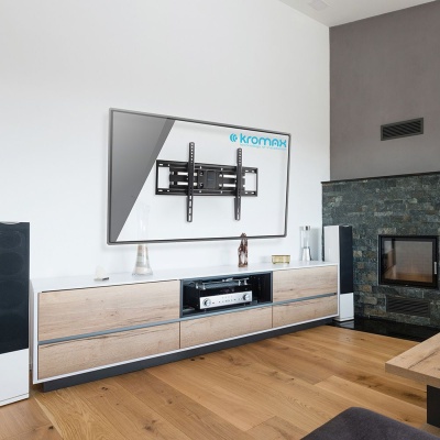 Кронштейн для телевизора Kromax OPTIMA-409 черный 32"-65" макс.45кг настенный поворотно-выдвижной и наклонный