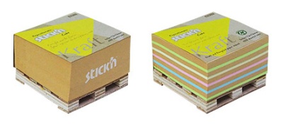 Блок самоклеящийся бумажный Stick`n 21816 76x76мм 400лист. коричневый Kraft Notes "палета"