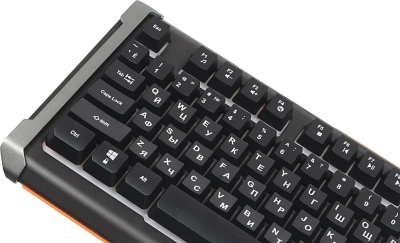 Клавиатура Оклик 710G BLACK DEATH черный/оранжевый USB Multimedia for gamer LED (476393) кабель 1.5м