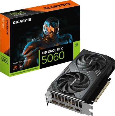 Видеокарта Gigabyte PCI-E 5.0 GV-N5060WF2MAX OC-8GD 1.0 NVIDIA GeForce RTX 5060 8Gb 128bit GDDR7 2512/28000 HDMIx1 DPx3 HDCP Ret