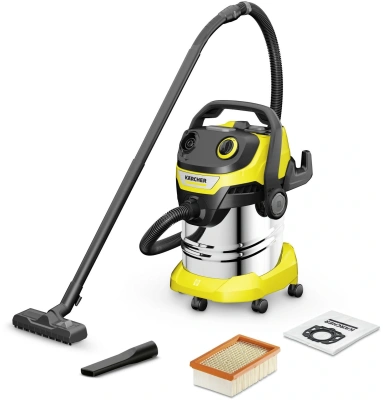 Строительный пылесос Karcher WD 5 S V-25/5/22 1100Вт (уборка: сухая/сбор воды/выдув) желтый