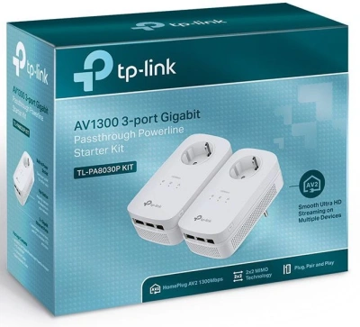 Сетевой адаптер Powerline TP-Link TL-PA8030P Kit Gigabit Ethernet