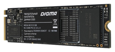 Накопитель SSD Digma PCIe 3.0 x4 512GB DGSM3512GM23T Mega M2 M.2 2280