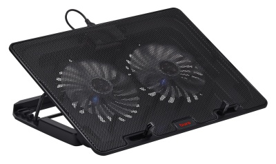 Подставка для ноутбука Buro BU-LCP156-B214H 15.6" 355x255x30мм 2xUSB 2x 140ммFAN 900г металлическая сетка/пластик черный