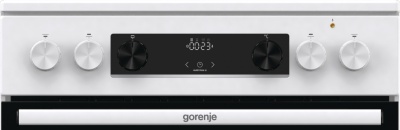 Плита Электрическая Gorenje GEC6C40WD белый стеклокерамика (без крышки)