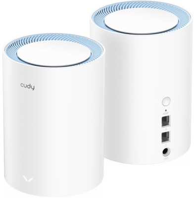 Бесшовный Mesh роутер Cudy M1200 (M1200(2-PACK)) AC1200 10/100BASE-TX белый (упак.:2шт)