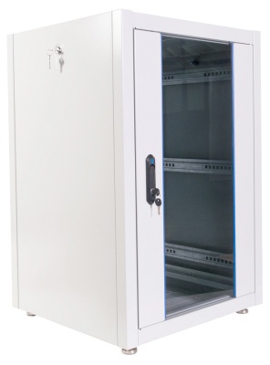 Шкаф коммутационный ЦМО (ШТК-Э-18.6.8-13АА) напольный 18U 600x800мм пер.дв.стекл металл 2 бок.пан. направл.под закл.гайки 540кг серый 715мм 50кг 180град. 920мм IP20 сталь