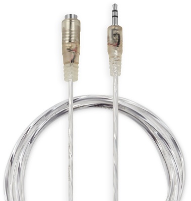 Кабель-удлинитель аудио Buro Jack 3.5 (m)/Jack 3.5 (f) 1м. прозрачный (CAB025-1M)