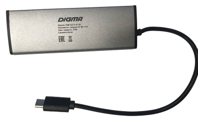Разветвитель USB-C Digma HUB-4U2.0-UC-DS 4порт. серебристый