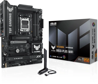 Материнская плата Asus TUF GAMING B850-PLUS WIFI Socket AM5 AMD B850 4xDDR5 ATX AC`97 8ch(7.1) 2.5Gg RAID+HDMI+DP