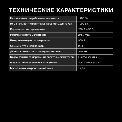 Микроволновая Печь Hyundai HYM-D3040 23л. 800Вт черный