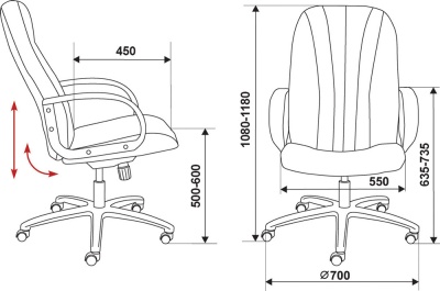Кресло руководителя Бюрократ T-898 черный Leather Black экокожа крестов. пластик