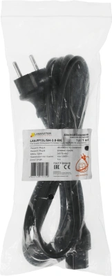 Шнур питания Lanmaster LAN-PP13L/SH-3.0-BK C13-Schuko проводник.:3x0.75мм2 3м 220В 10А черный