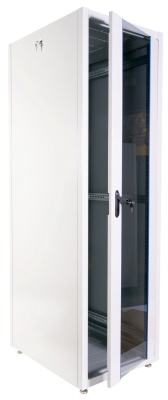 Шкаф серверный ЦМО (ШТК-Э-42.8.10-13АА) напольный 42U 800x1000мм пер.дв.стекл 2 бок.пан. металл направл.под закл.гайки 710кг серый 915мм 109кг 180град. 1987мм IP20 сталь