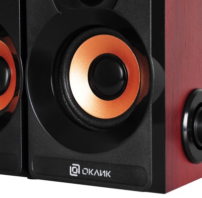 Колонки Оклик OK-161 2.0 черный/вишня 6Вт